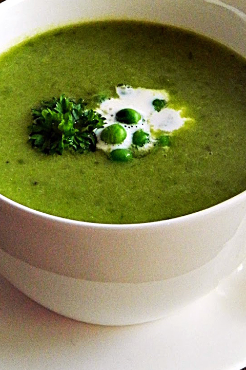 Zöldborsó krémleves