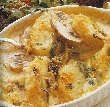 Gombával rakott burgonya